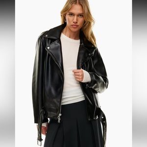 Aritzia Wilfred Lightning Faux Leather biker Jacket